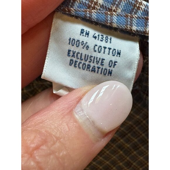 Ralph Lauren Shirt Men Large Blue White Checked Button Down Career Preppy - Picture 9 of 10